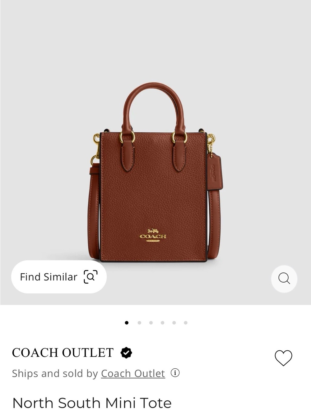 Coach North South Mini Tote in Redwood